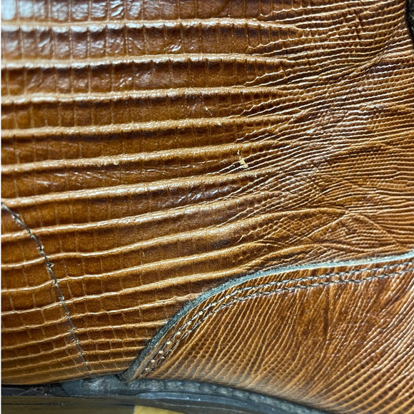 SOLD Vintage 1970s Men's Leather Cowboy Western Midi Boot Sz 9.5 - Picture 14 of 14